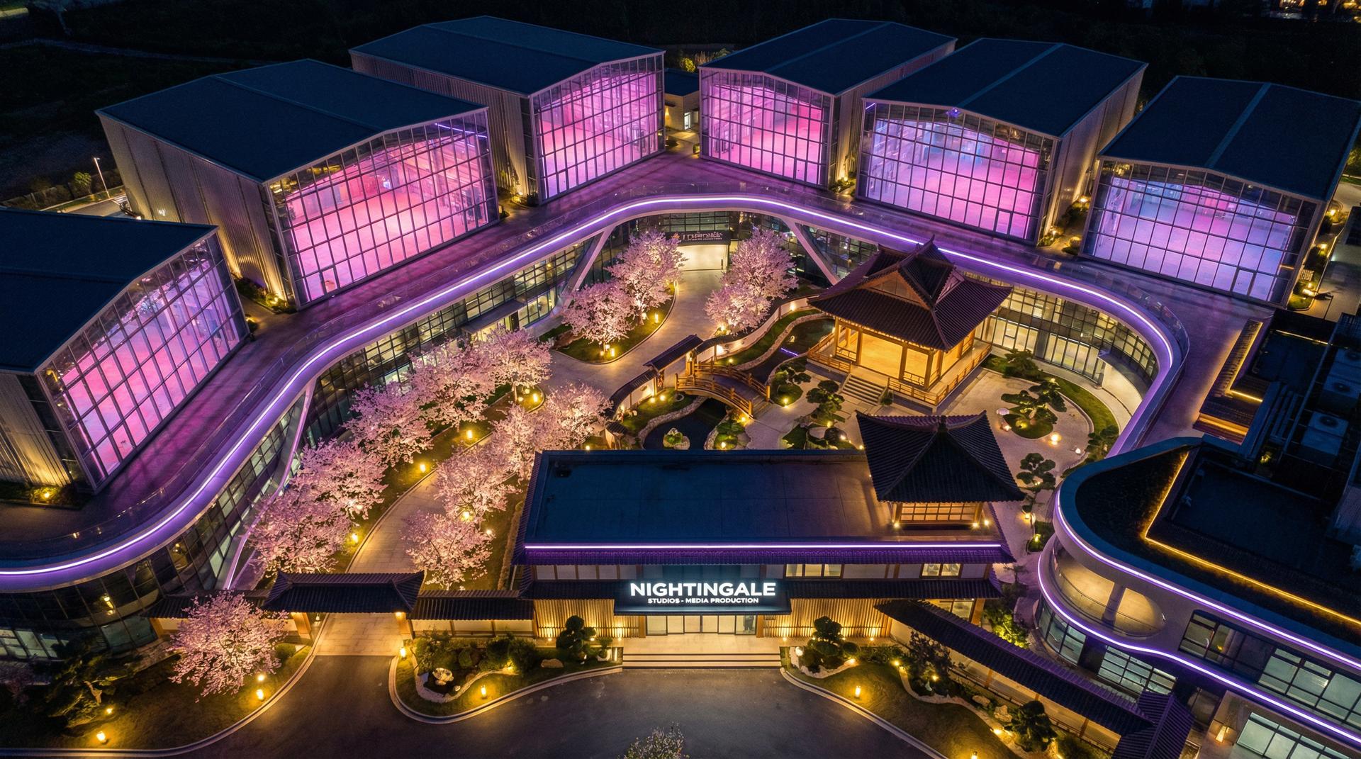 草莓视频传媒基地 - 影视制作基地航拍